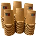 Pahar cafea natur kraft 8OZ 50buc, diametru capac 80